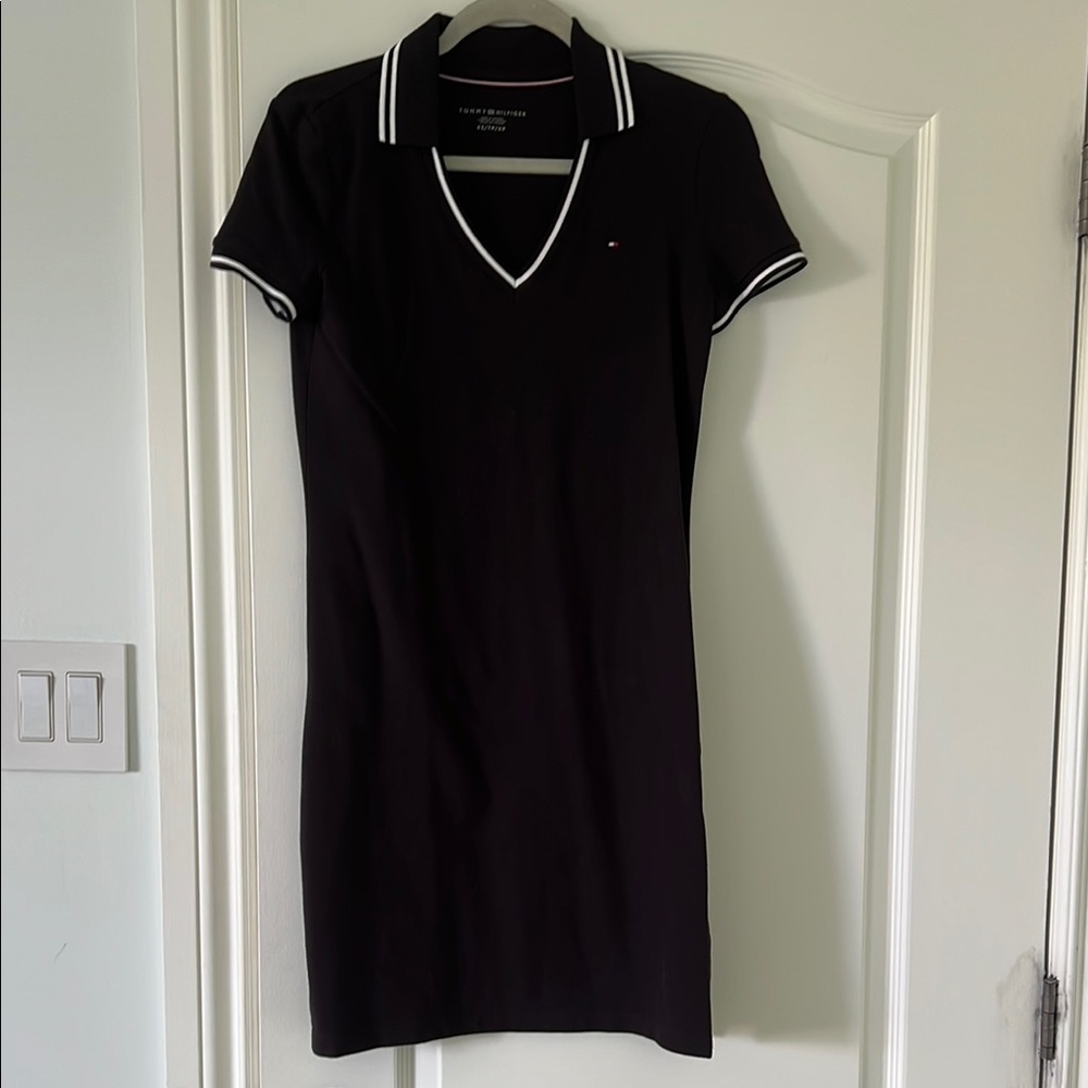 Tommy Hilfiger Black Mini Dress with White Trim